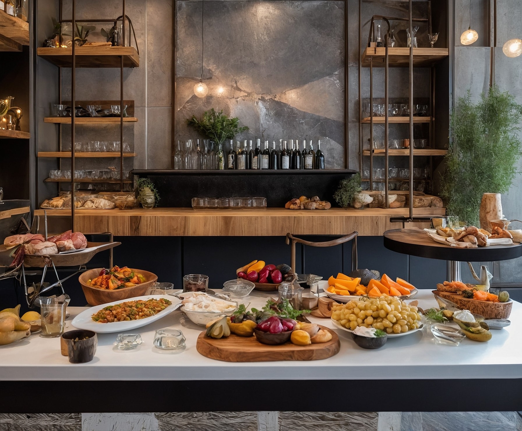 Plato gourmet con ingredientes frescos